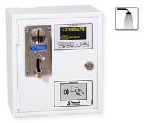 Coin, token and prepaid card operated Acceptors/Timers for 8 showers.